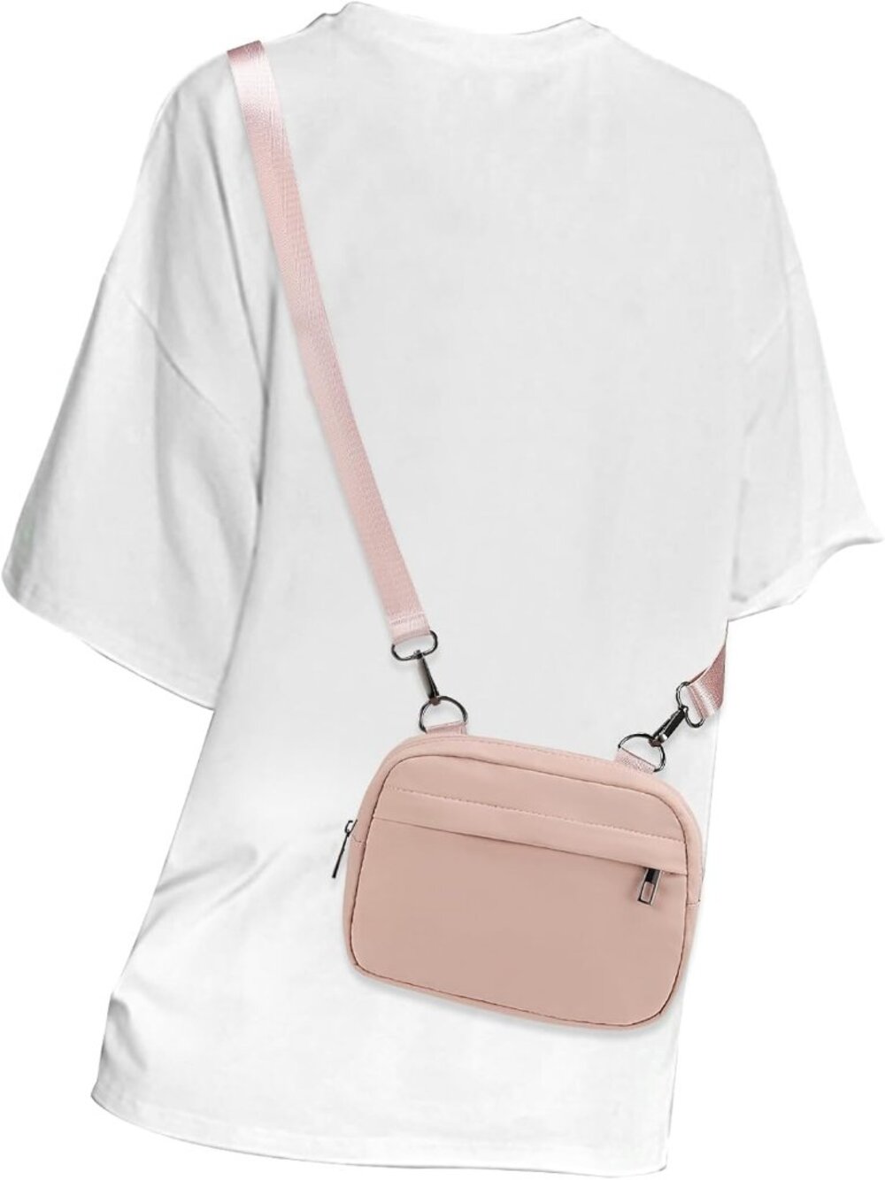 Women's Cute Pink Crossbody Belt Bag Fanny Pack Purse With Adjustable Strap